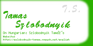 tamas szlobodnyik business card